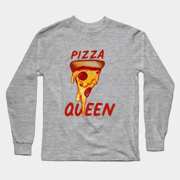 Pizza Queen Long Sleeve T-Shirt by bubbsnugg